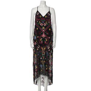 Alice & Olivia Beaded Embroidered high low racerback dress size S